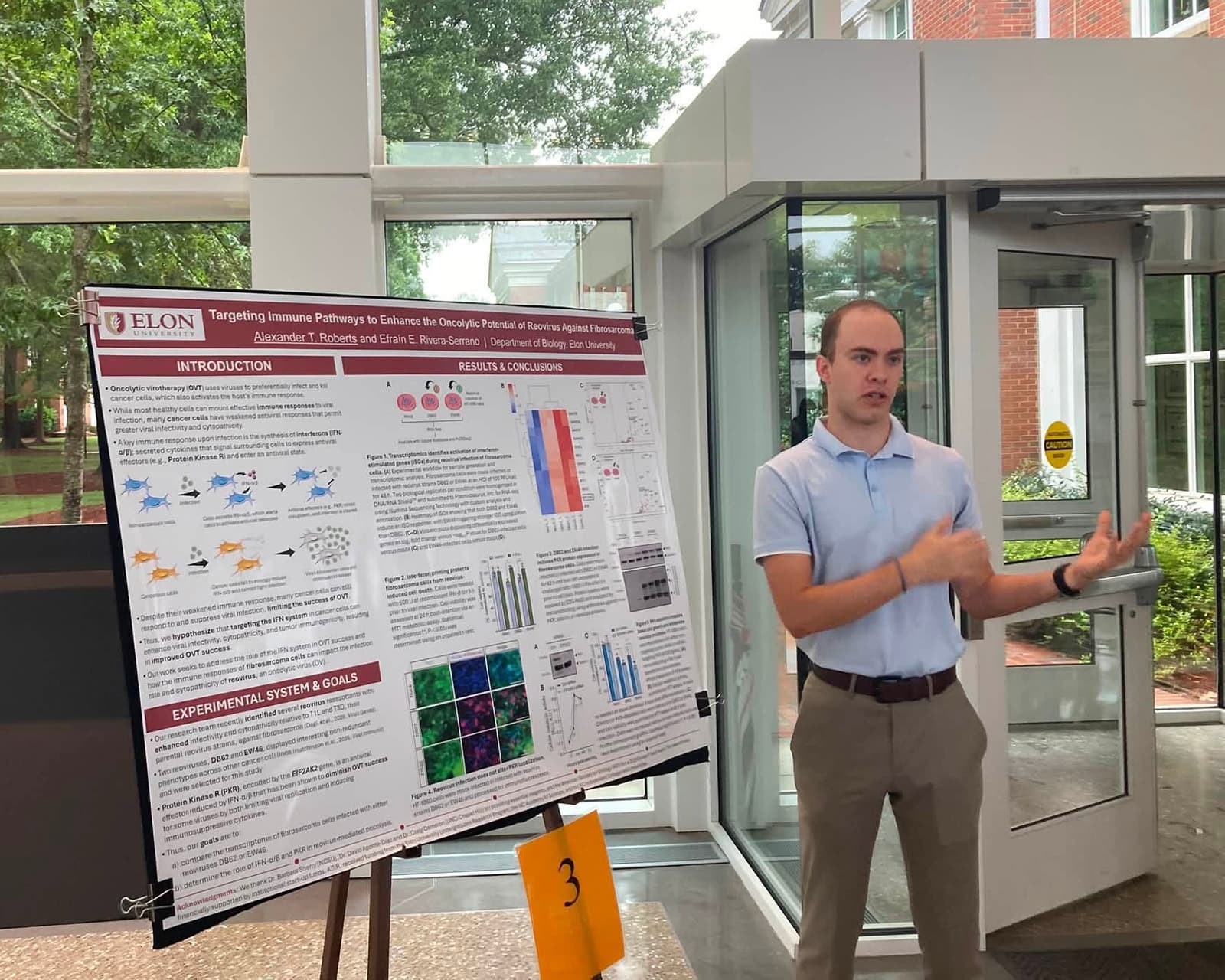 Alexander Roberts presenting the findings from his summer research project